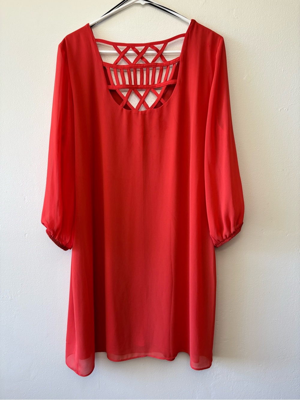 Thalia Sodi Coral Cutout Neck Shift Dress XL